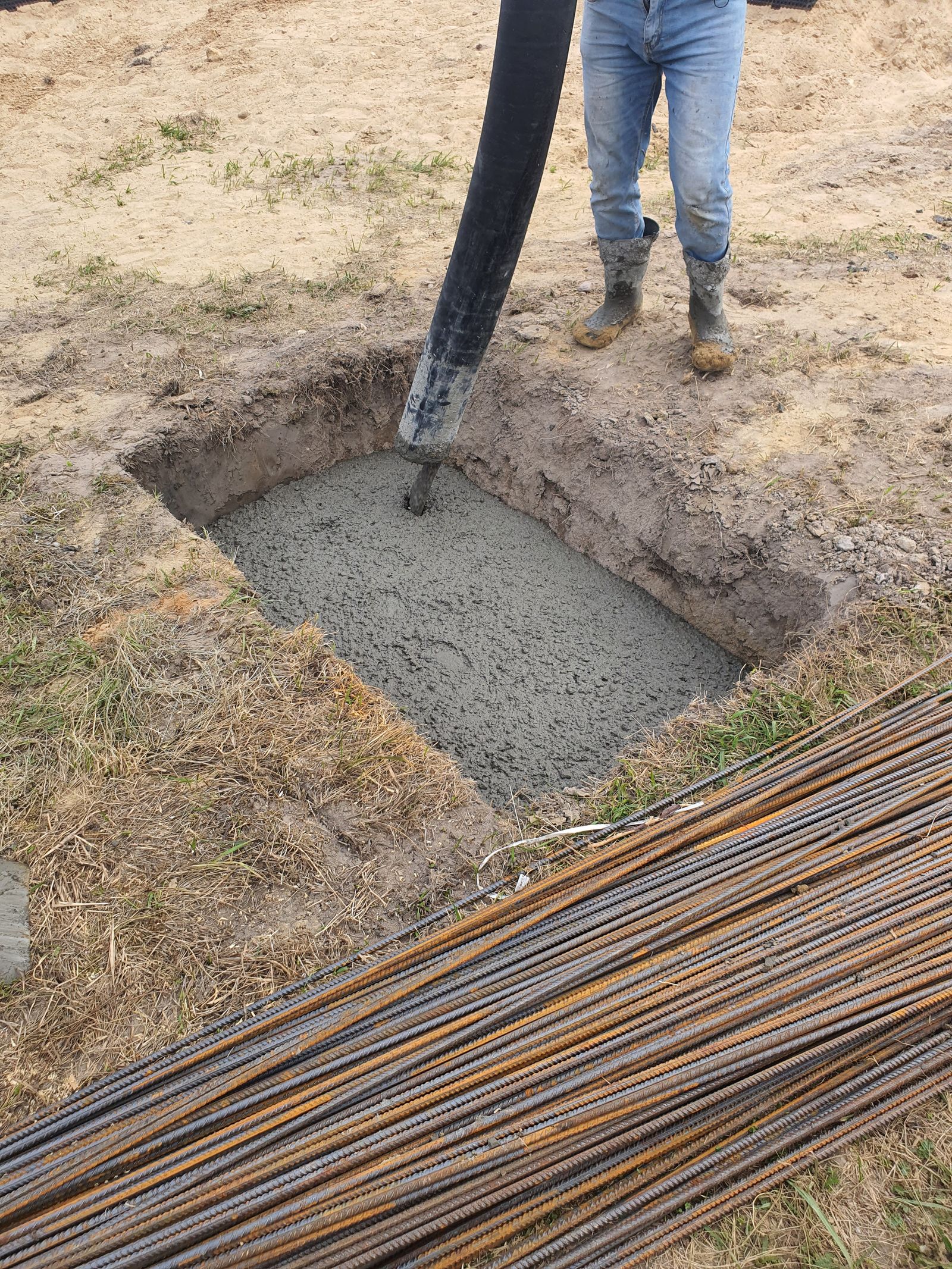 Concrete slab foundation of a home where a plumber located and repaired an under slab water leak in Wilmington NC